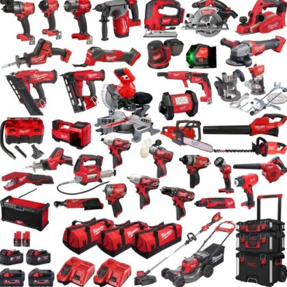 Milwaukee MILKIT40A Power Tool Kit 4 x 18v x 5Ah + HB8 + 2 x 12v x 2Ah REDLITHIUM Batteries 40pce